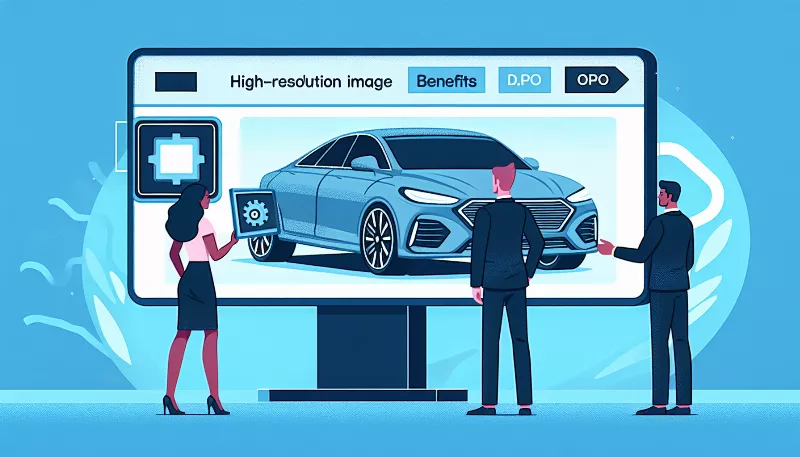 What are the benefits of using high-resolution images for car advertisements?