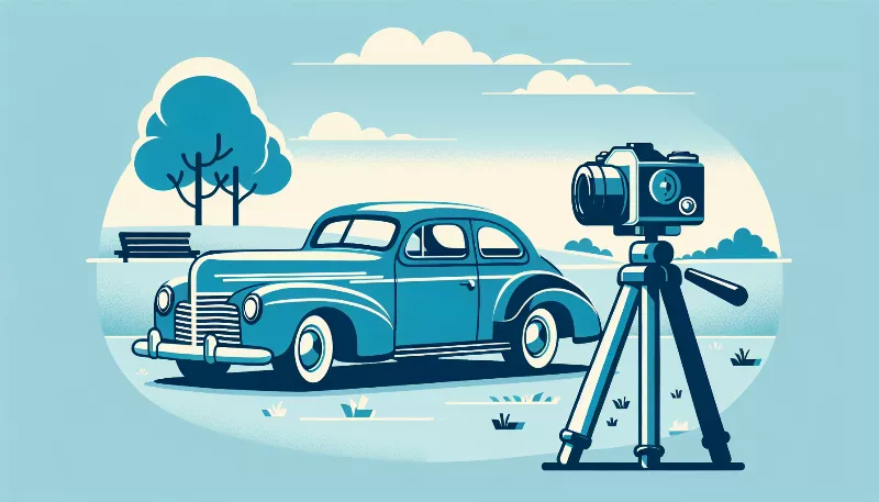 What are the best camera settings for outdoor vintage car photography?